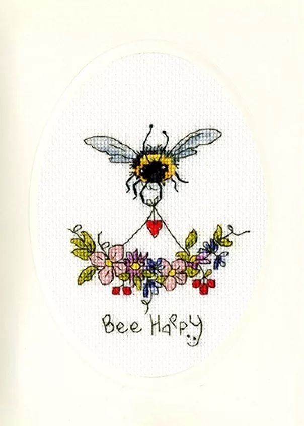 Bee Happy Cross Stitch Card - Bothy Threads