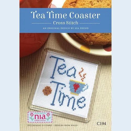 Cross Stitch Coaster - Tea Time