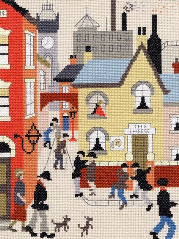The Cheese - Cross Stitch (L.S. Lowry)