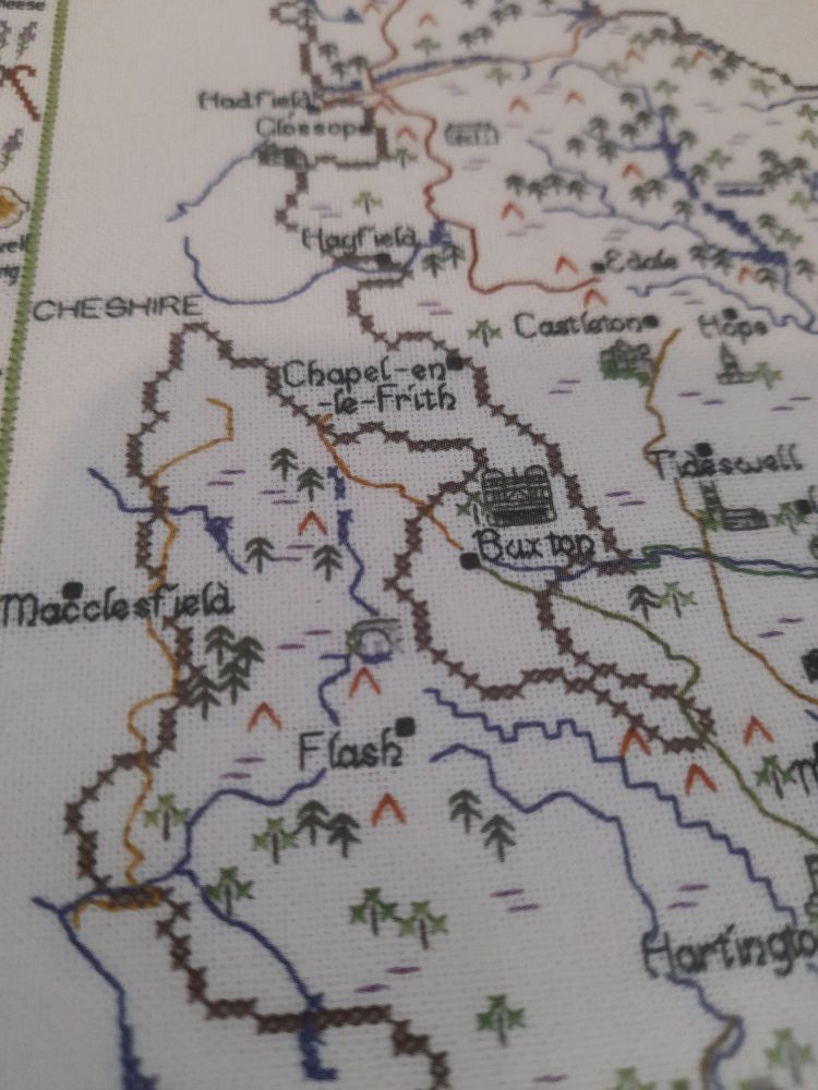 Peak District Map Cross Stitch CHART ONLY