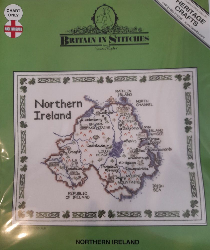 Northern Ireland - Map Cross Stitch CHART ONLY