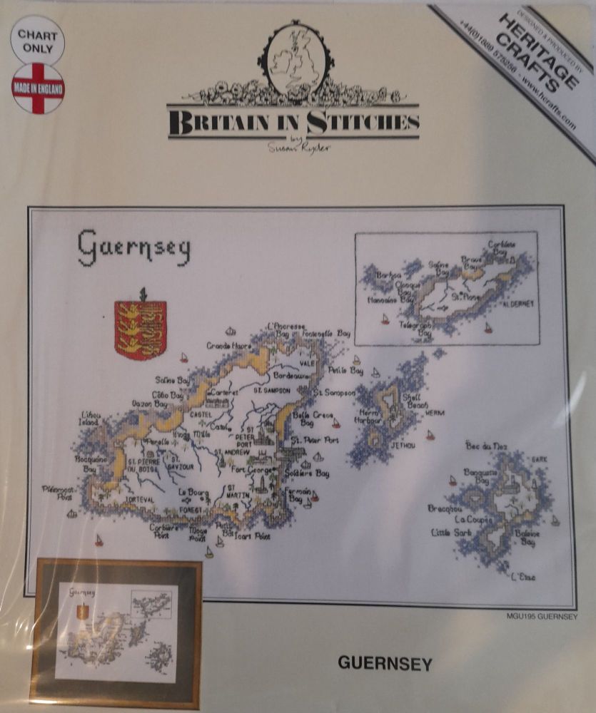Guernsey - Map Cross Stitch CHART ONLY