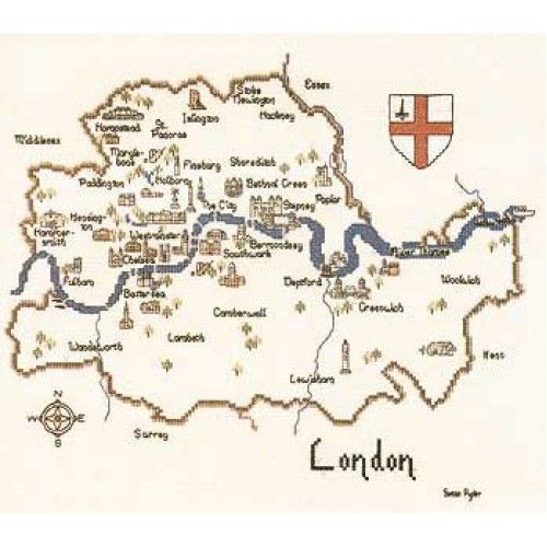 London - Map Cross Stitch CHART ONLY