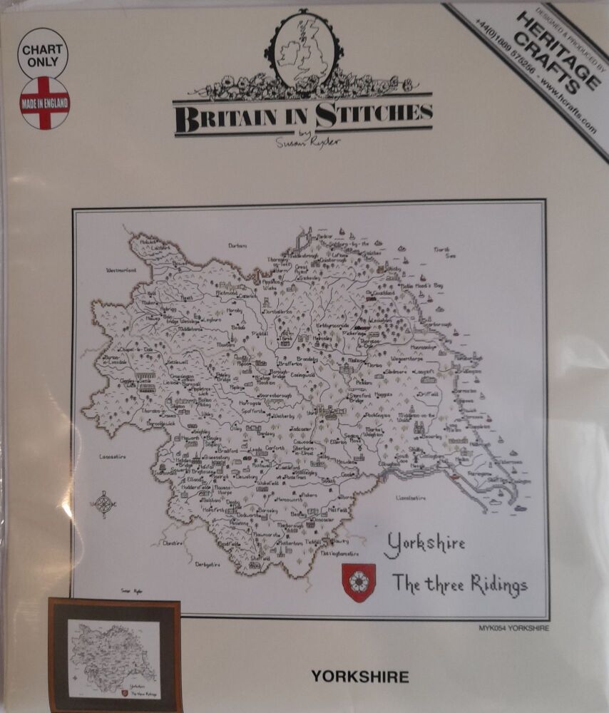 Yorkshire - Map Cross Stitch CHART ONLY