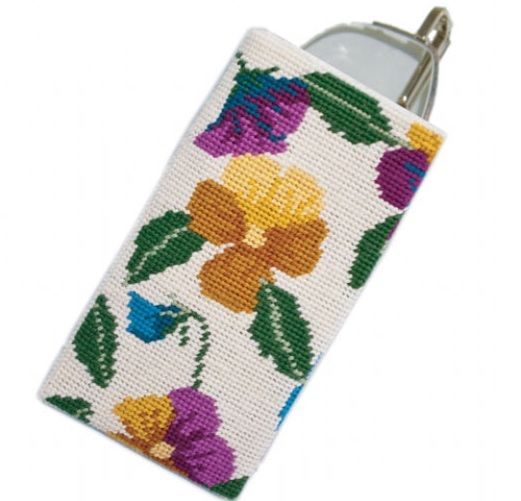 Pansy Garden Glasses/Spectacle Case Tapestry Kit