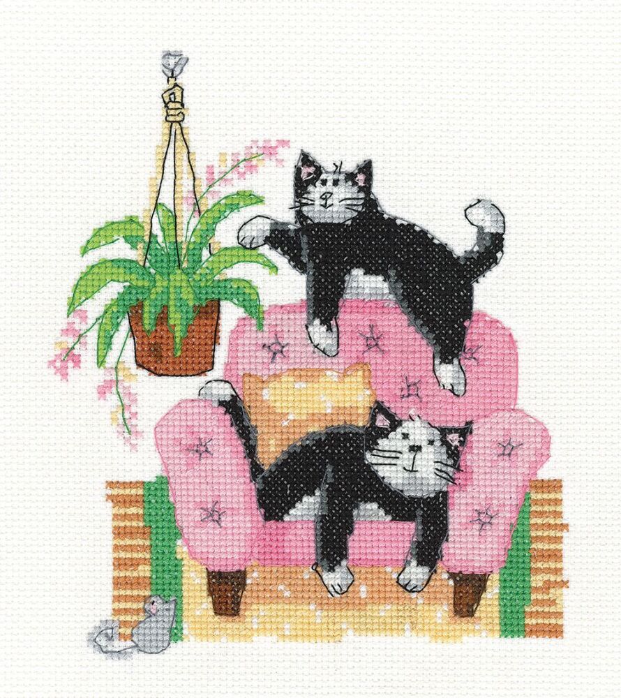Playful Cats - Karen Carter Cross Stitch