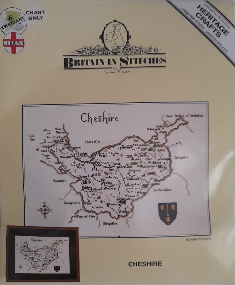 Cheshire - Map Cross Stitch Chart