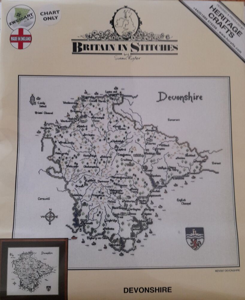 Devon - Map Cross Stitch CHART ONLY