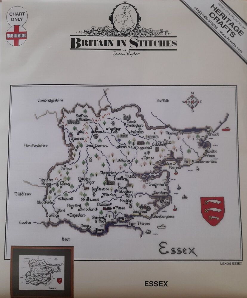 Essex - Map Cross Stitch CHART ONLY