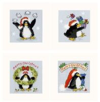 Penguin Christmas Cross Stitch Cards