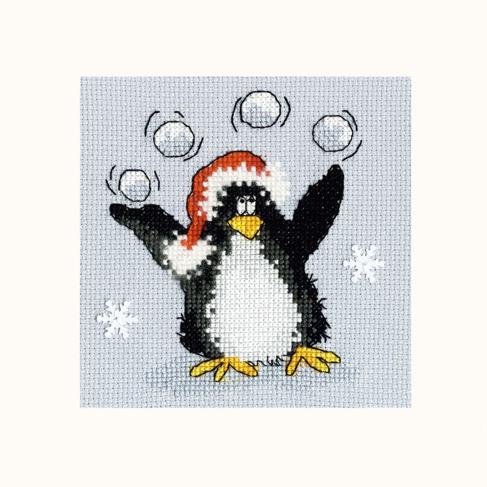 Penguin Christmas Cross Stitch Cards