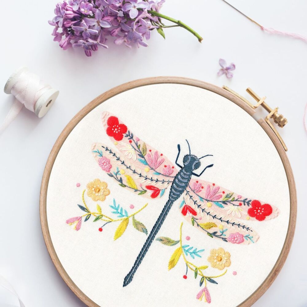 Pollen Dragonfly Embroidery (includes hoop) - Bothy Threads