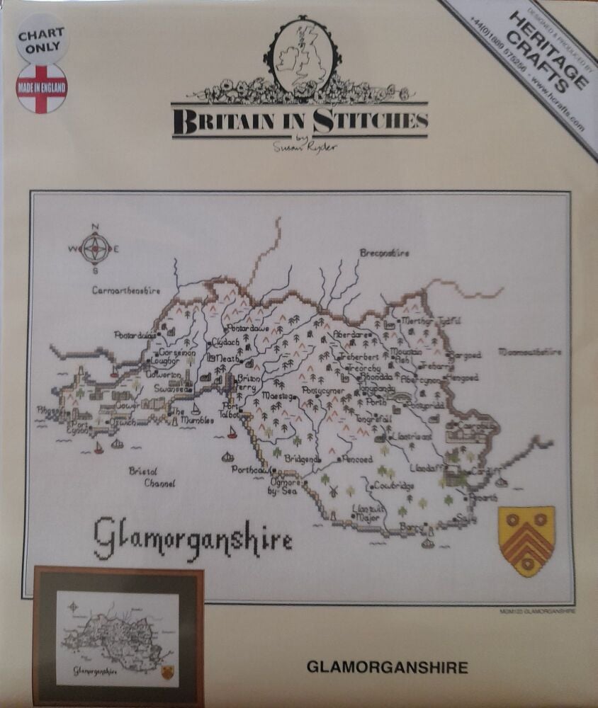 Glamorgan - Map Cross Stitch CHART ONLY