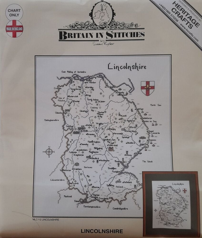 Lincolnshire - Map Cross Stitch CHART ONLY