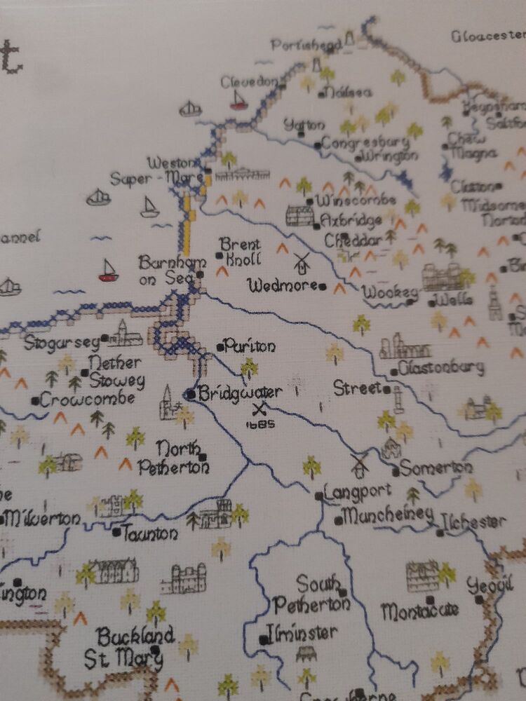 Somerset - Map Cross Stitch CHART ONLY