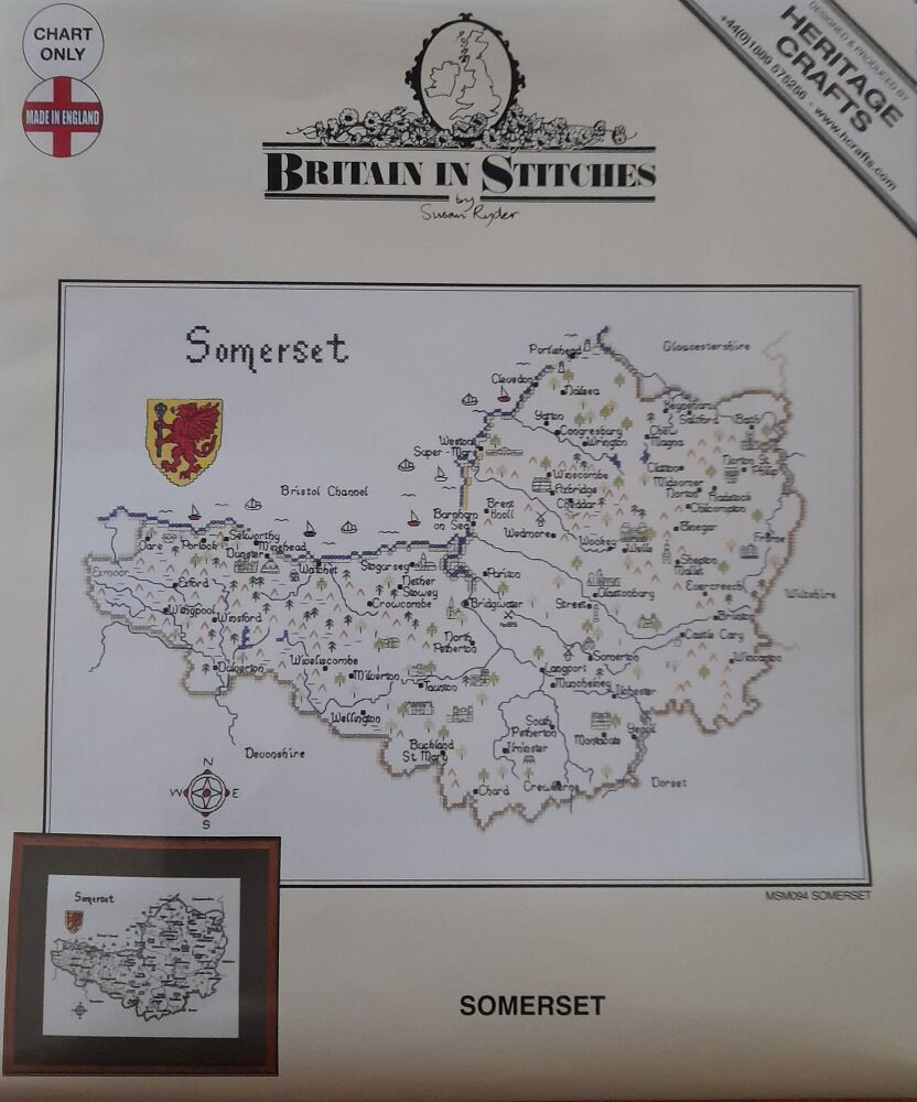 Somerset - Map Cross Stitch CHART ONLY