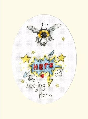 Bee-ing  a Hero Cross Stitch Card - Bothy Threads