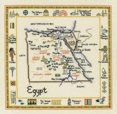 Egypt - Map Cross Stitch CHART ONLY