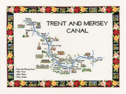 Trent and Mersey Canal Map Cross Stitch CHART ONLY