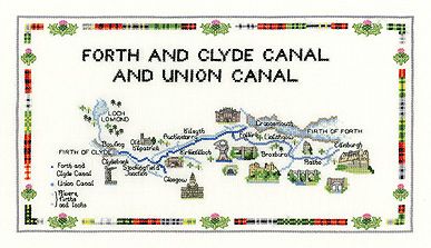 Forth & Clyde Union Canal Map Cross Stitch CHART ONLY
