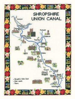 Shropshire Union Canal Map Cross Stitch CHART ONLY