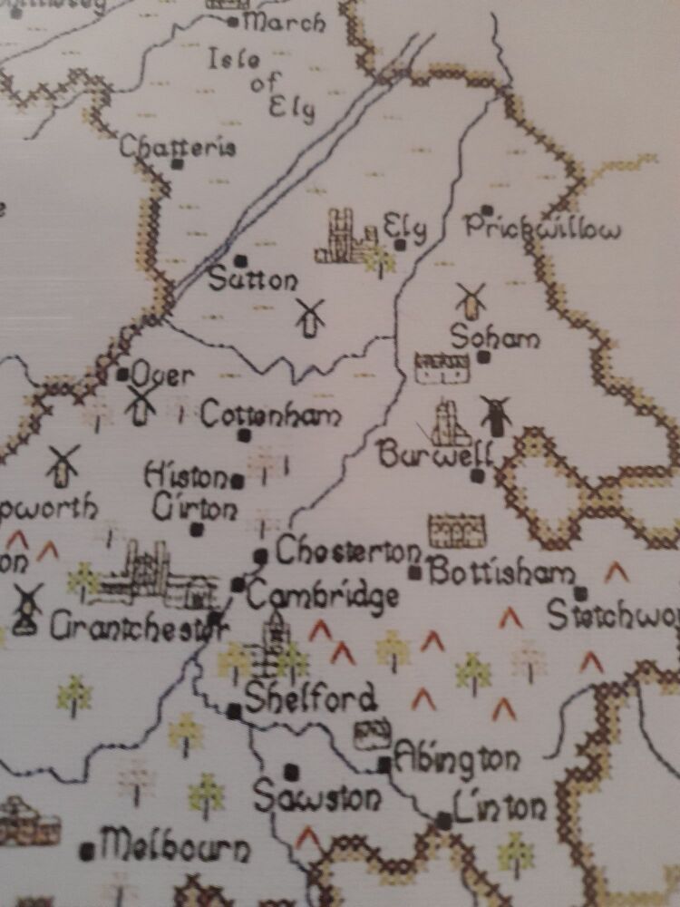 Cambridgeshire - Map Cross Stitch CHART ONLY