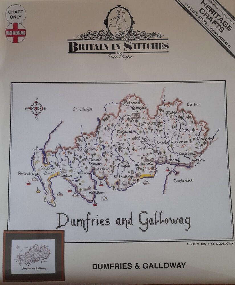 Dumfries and Galloway - Map Cross Stitch CHART ONLY