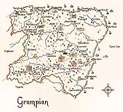 Grampian, Scotland - Map Cross Stitch CHART ONLY