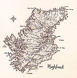 Highland, Scotland - Map Cross Stitch CHART ONLY
