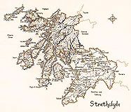 Strathclyde, Scotland - Map Cross Stitch CHART ONLY