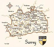 Surrey - Map Cross Stitch CHART ONLY