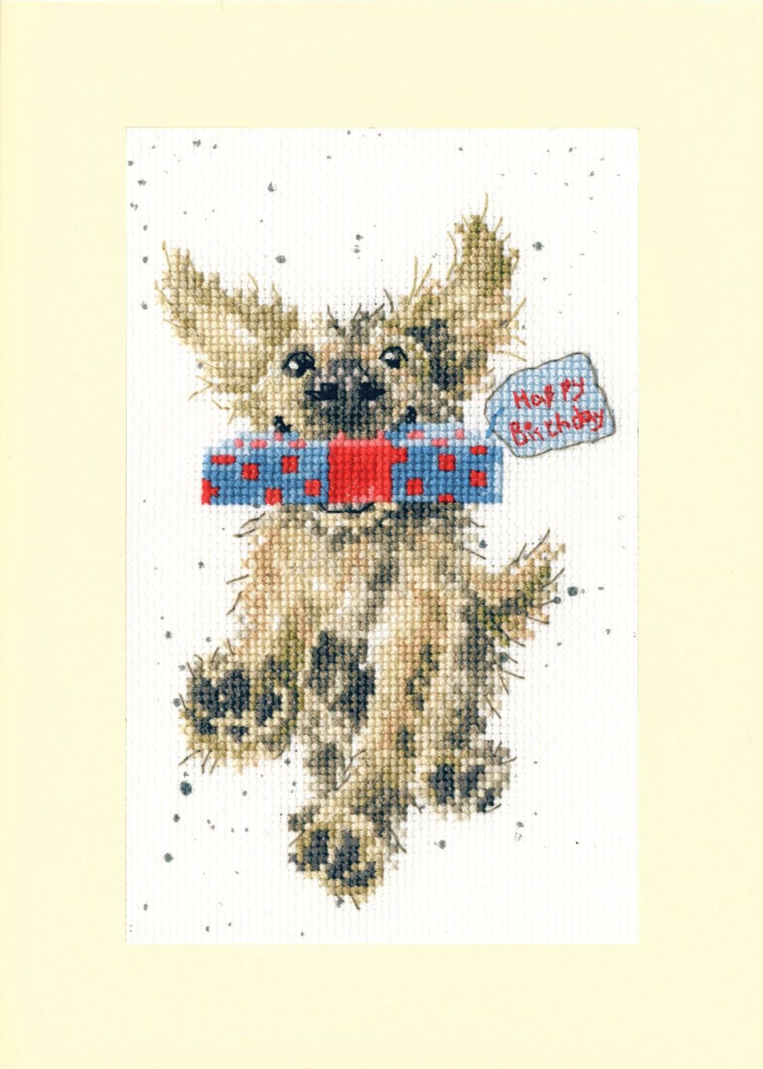 Special Delivery Dog Christmas Cross Stitch Card