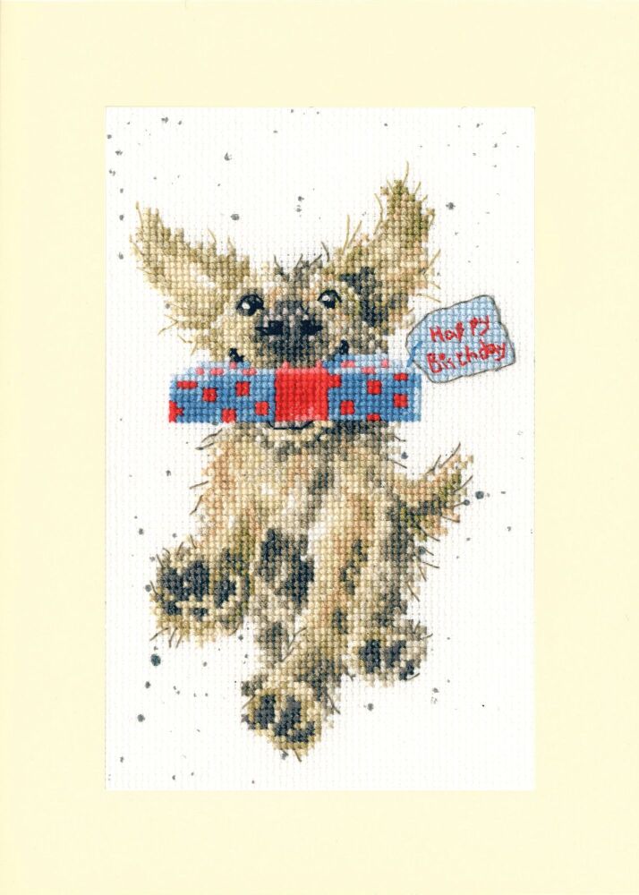 Special Delivery Dog Birthday Cross Stitch Card