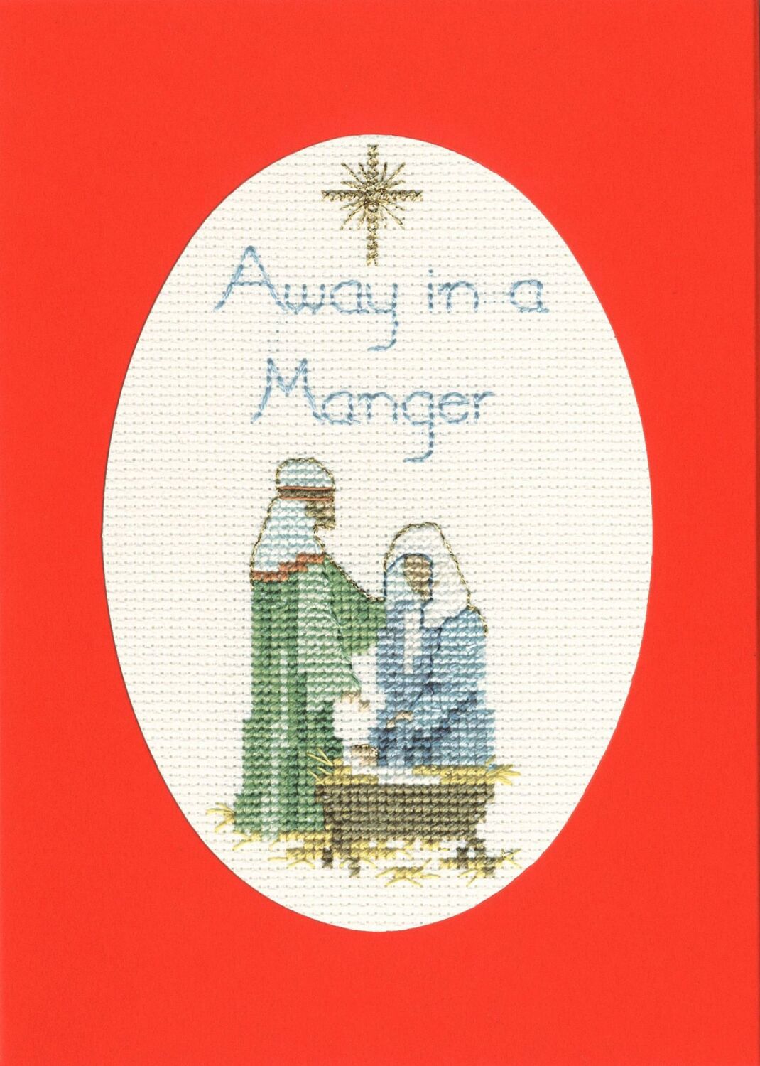 Away in a Manger - Christmas Cross Stitch Card