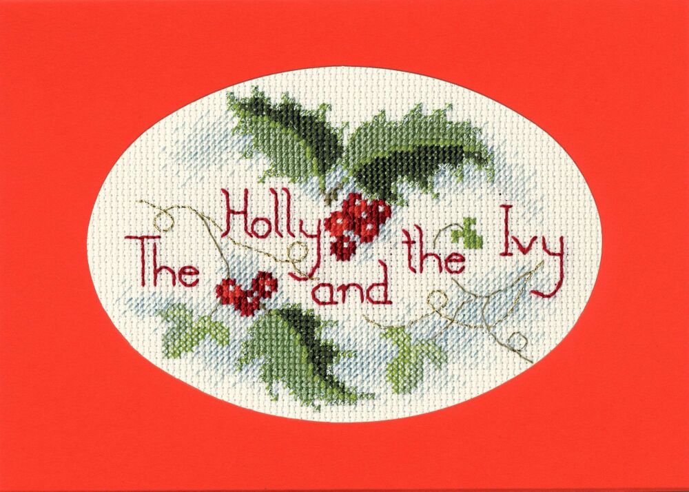 Holly and the Ivy Cross Stitch - Christmas Card