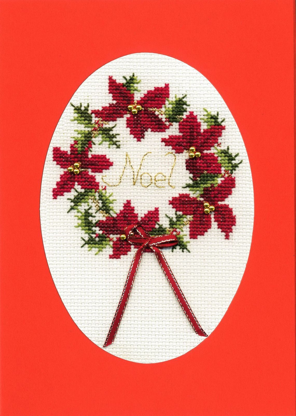 Wreath - Christmas Cross Stitch Card