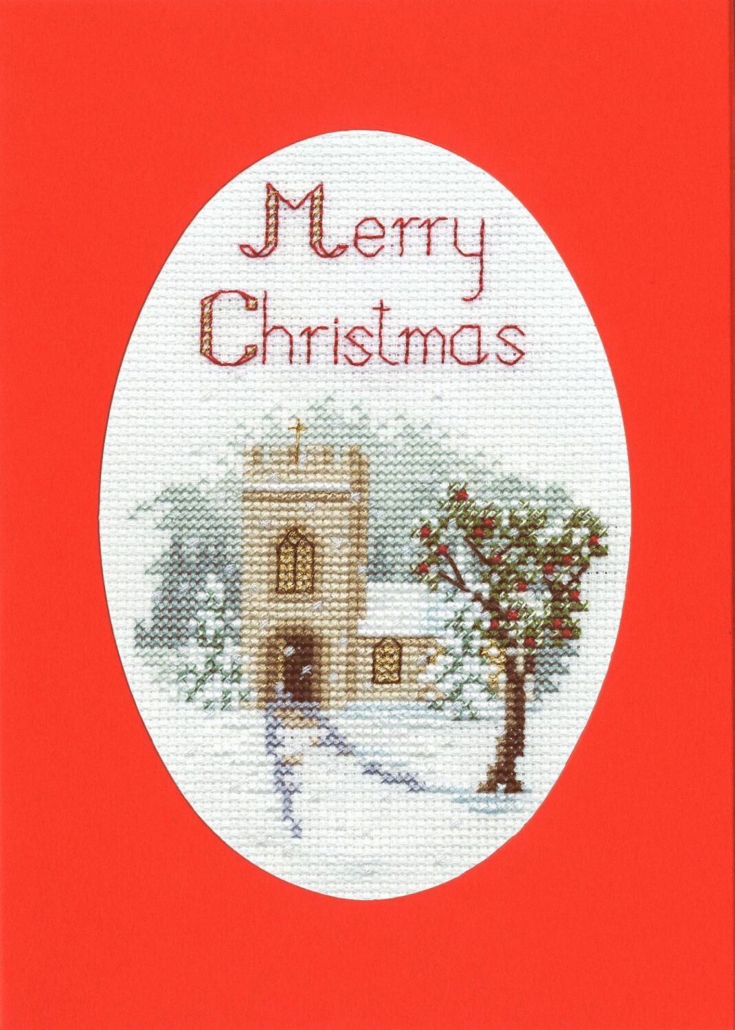 The Church - Christmas Cross Stitch Card