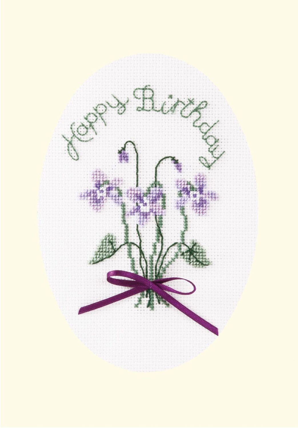Violets - Birthday Cross Stitch Card Kit
