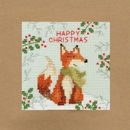 Christmas Fox Cross Stitch Christmas Card