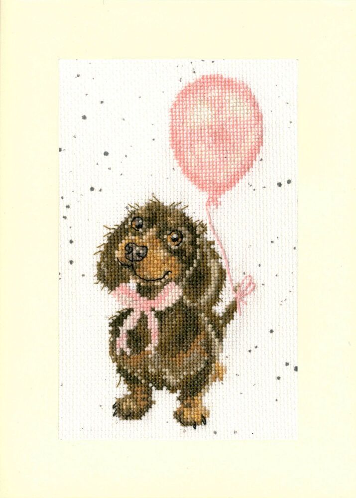 Welcome Little Sausage - New Baby Cross Stitch Card