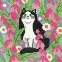 Black and White Cat Cross Stitch - Heritage Crafts