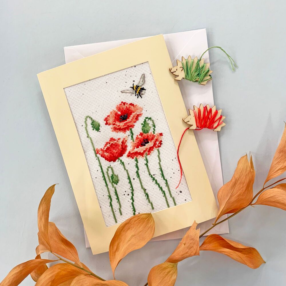 Poppy Greetings Card - Bothy Threads