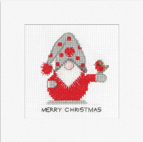 Christmas Robin Gonk Cross Stitch Card Kit