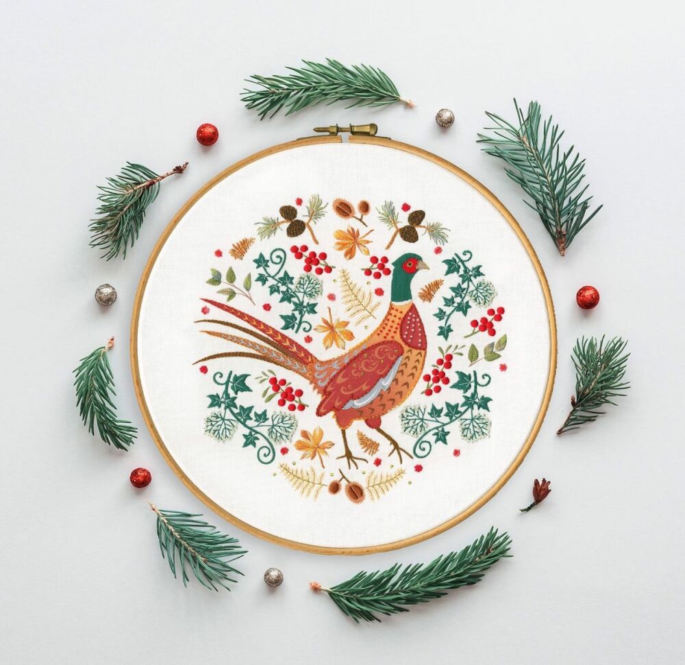 Folk Pheasant Embroidery - Bothy Threads