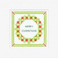 Wreath Xmas - Filigree Holly Cross Stitch Card Kit