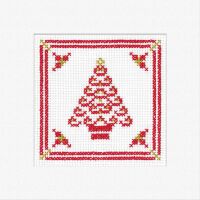 Xmas Tree - Filigree Red Cross Stitch Card Kit