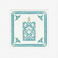 Xmas Candle - Filigree Teal Cross Stitch Card Kit