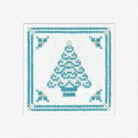 Xmas Tree - Filigree Teal Cross Stitch Card Kit