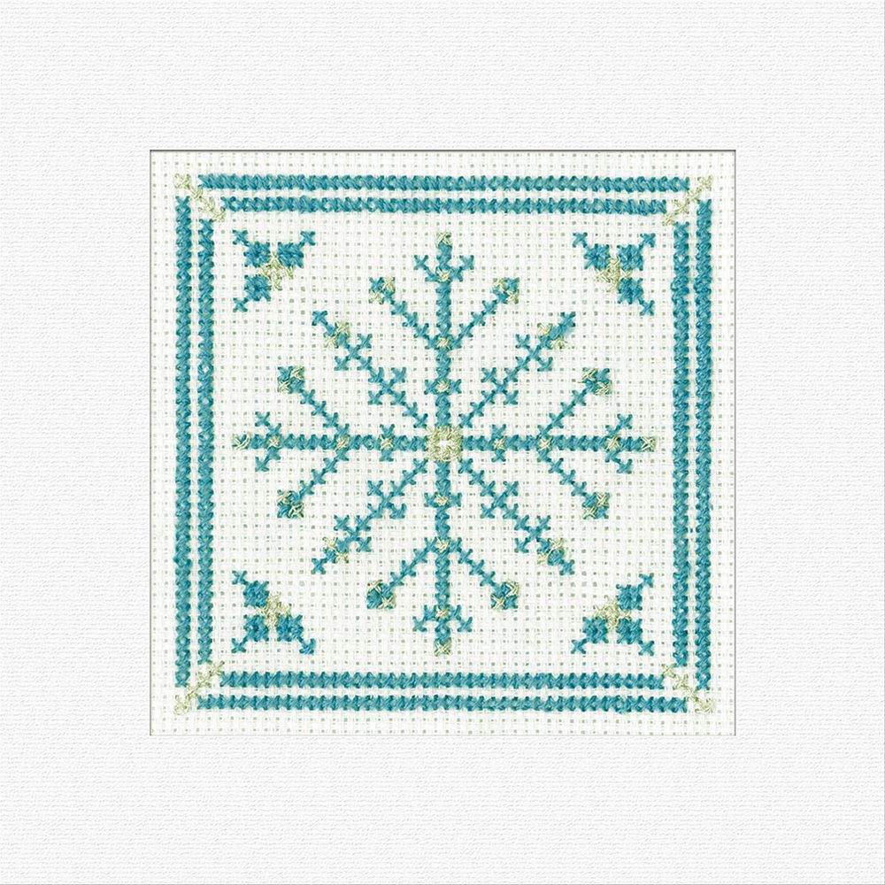 Xmas Snowflake - Filigree Teal Cross Stitch Card Kit