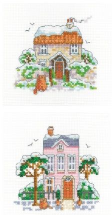 Winter Cottage & Winter Town House Cross Stitch